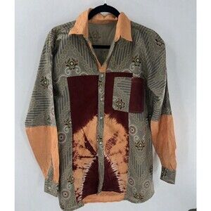 Women's Unbranded Handmade Patchwork Long Sleeve Shirt Size L?